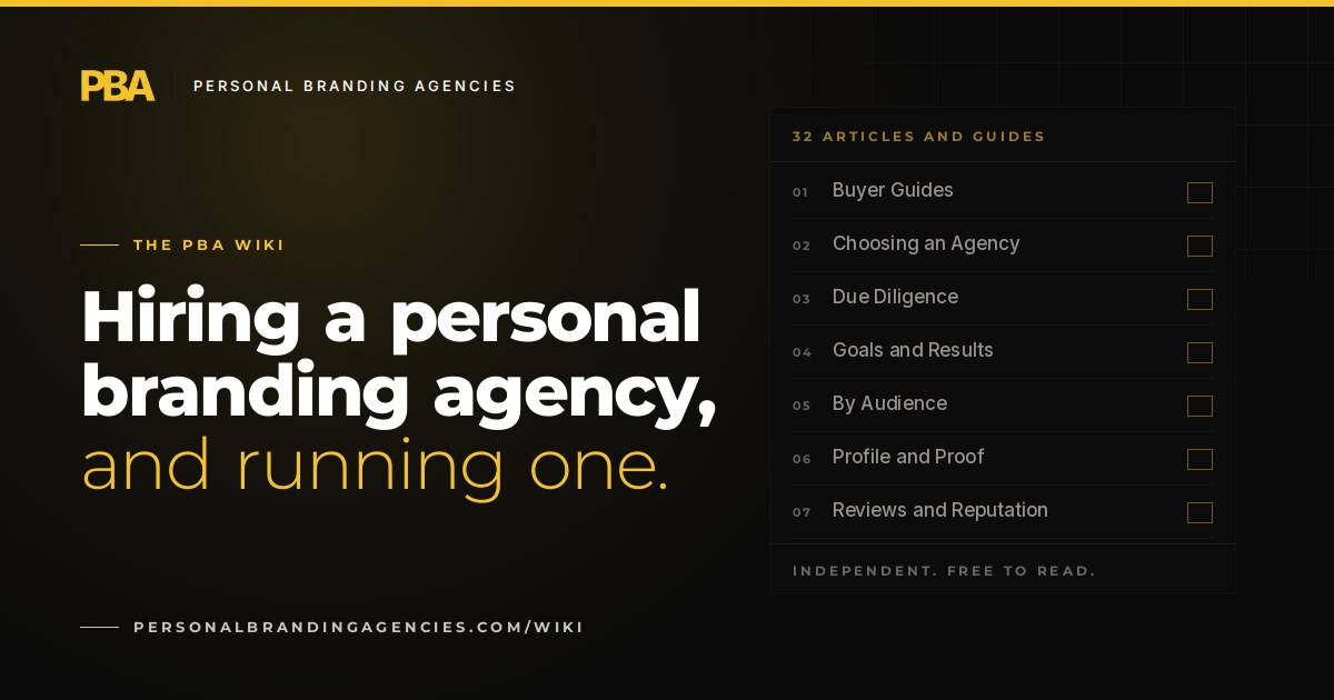 The PBA Wiki on Personal Branding Agencies: 32 articles and guides on hiring a personal branding agency and running one