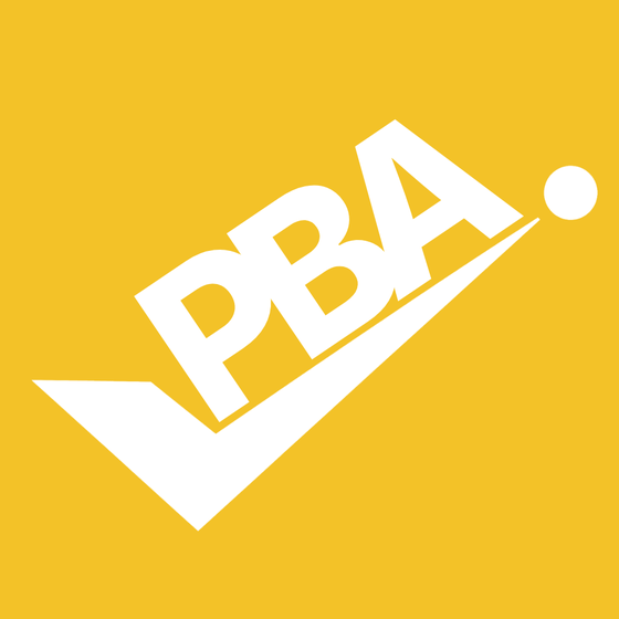 Personal Branding Agencies (PBA) logo, a white checkmark wordmark on a gold background