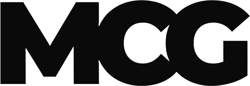 The MCG lettered logo in black