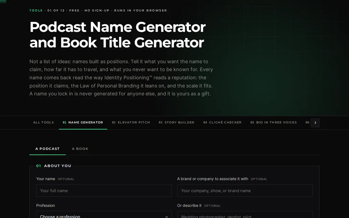 The Name Generator on identitypositioning.com