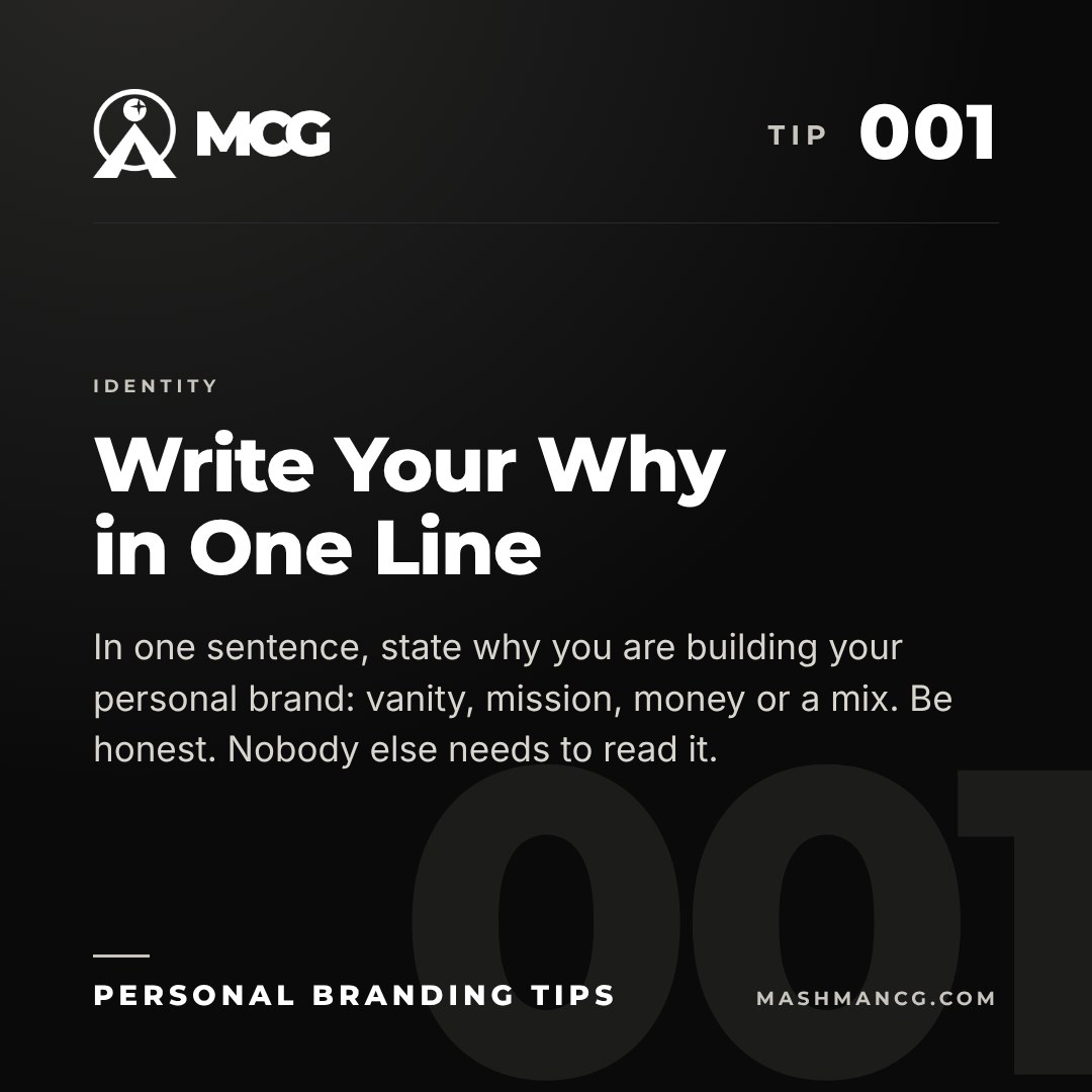 Today&rsquo;s Personal Branding Tip from Mashman Consulting Group